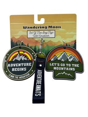 Madison Home International Wandering Moon Bag Tags With Carabiner Set Of Two New